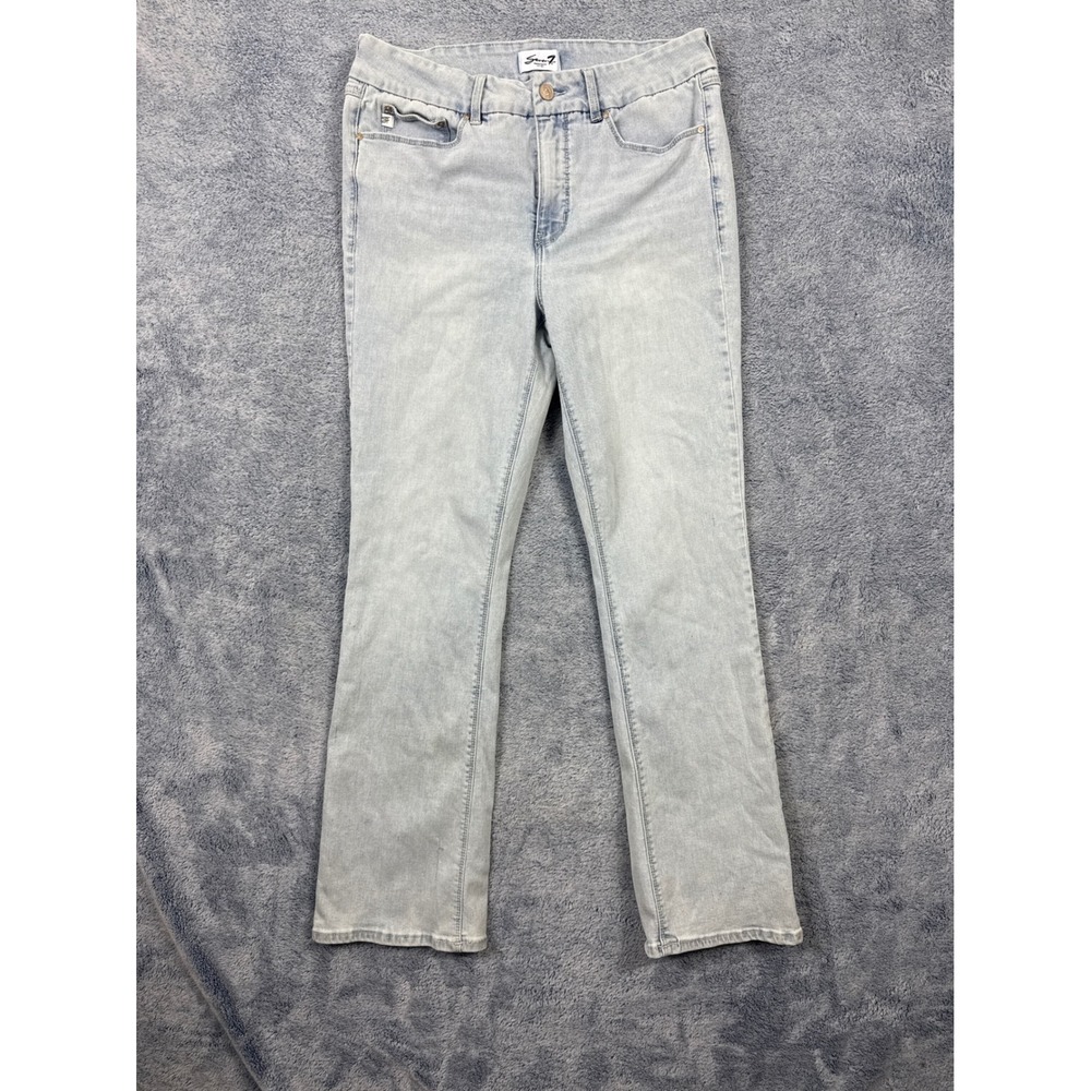 Seven7 Womens 12 Light Blue Bootcut Jeans Tummyless High Rise RN109890